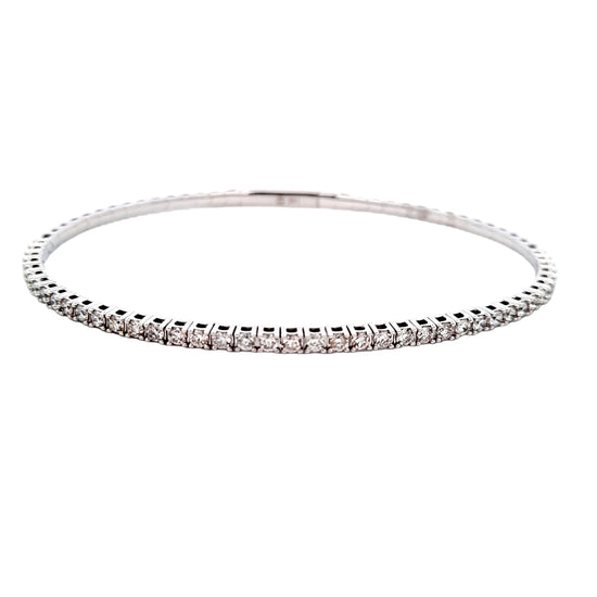 Mountz Collection .90-1.0CTW Flexible Diamond Bangle in 14K White Gold