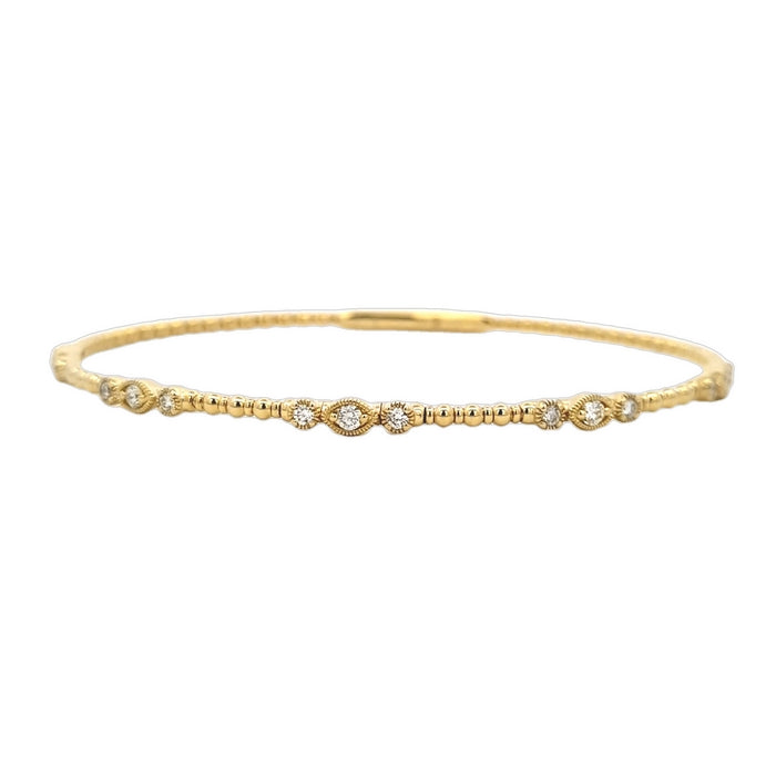 Mountz Collection Diamond Station Bangle in 14K Yellow Gold