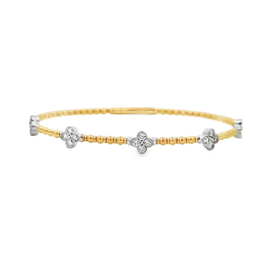 Mountz Collection Diamond Five Station Bangle in 14K Yellow and White Gold