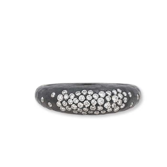 Lika Behar Boogie Line Ring with Diamonds in Oxidized Sterling Silver