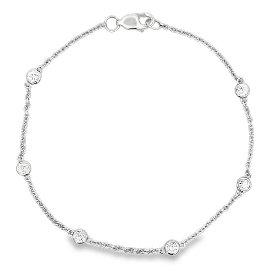 Mountz Collection 6.75” Diamond-by-the-Inch Bracelet in 14K White Gold