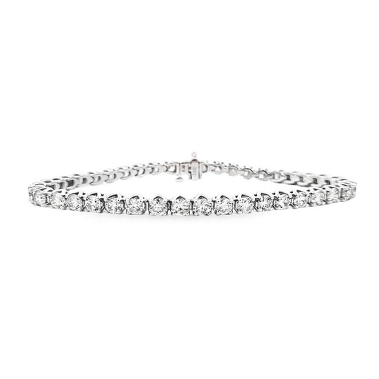 Mountz Collection 7” 6.86CTW Illusion Set Diamond Straightline Bracelet in 14K White Gold