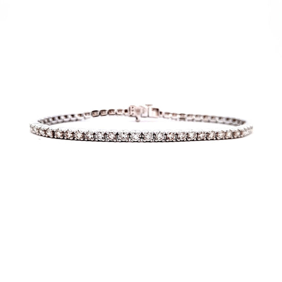 Mountz Collection 3.0CTW Illusion Set Diamond Straightline Bracelet in 14K White Gold