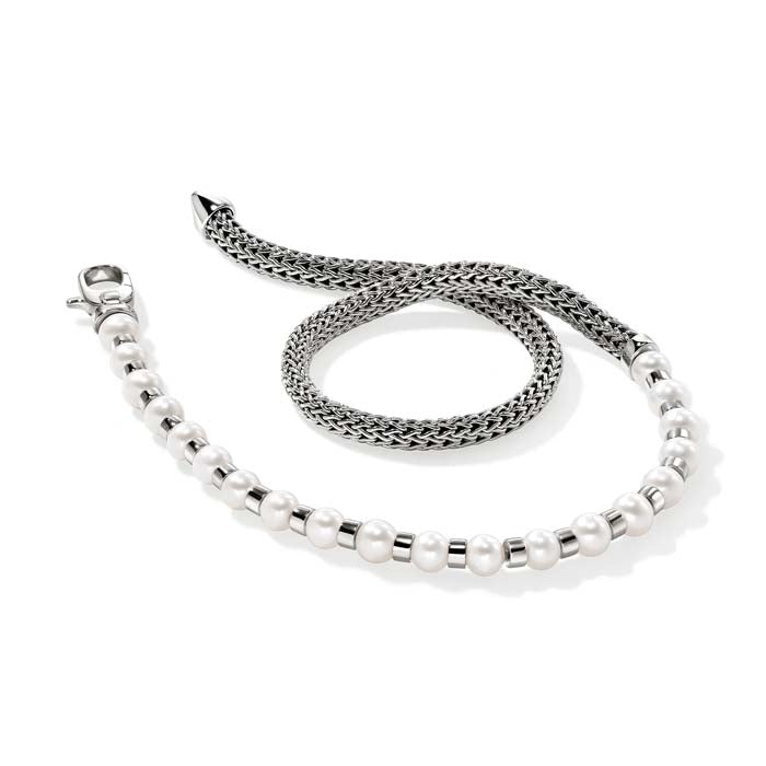 John Hardy "JH Essential" Pearl Wrap Bracelet in Sterling Silver