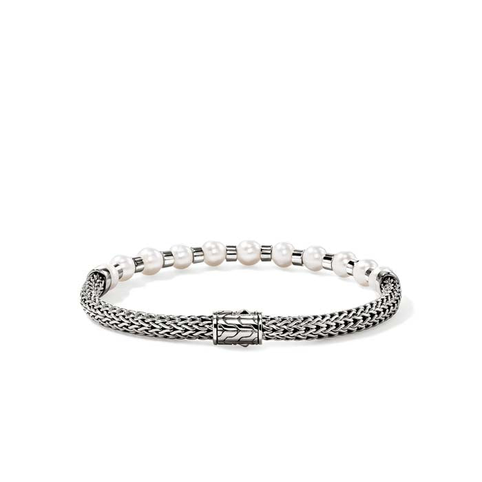 John Hardy "JH Essential"  Pearl Bracelet in Sterling Silver