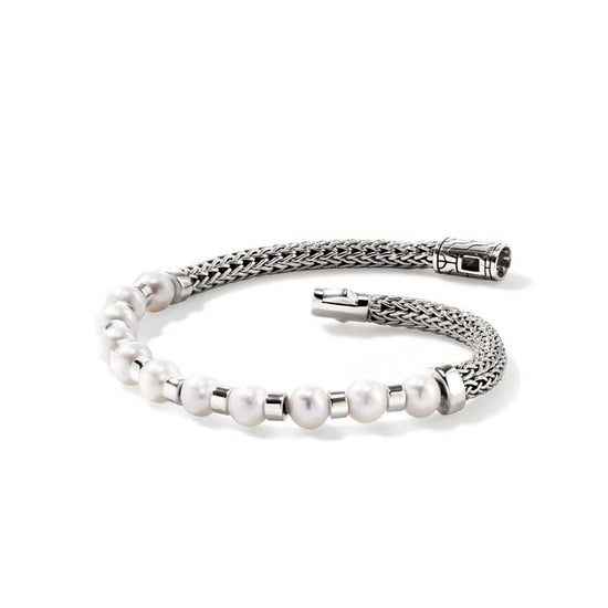 John Hardy "JH Essential"  Pearl Bracelet in Sterling Silver