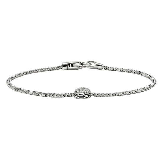 John Hardy Essentials Pavé Station Bracelet in Sterling Silver