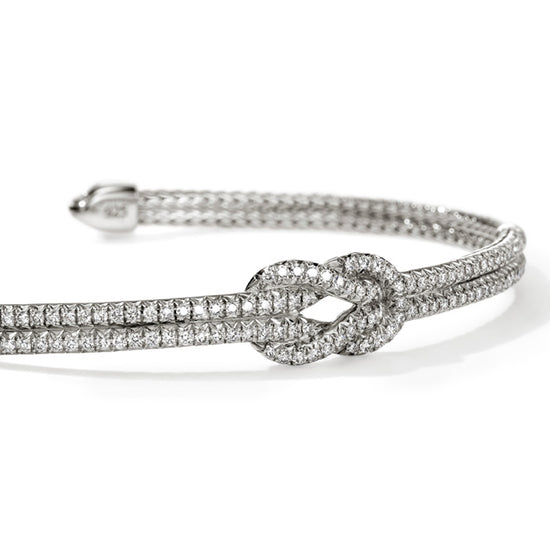 John Hardy Love Knot Pavé Station Bracelet in Sterling Silver