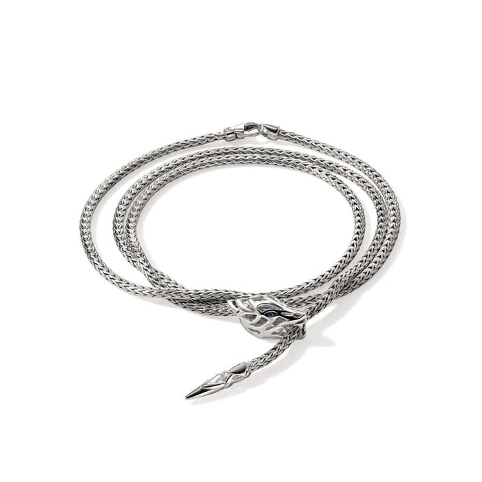 John Hardy Naga Triple Wrap Mini Chain Bracelet in Sterling Silver