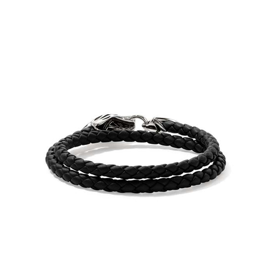 John Hardy Naga Wrap Leather Bracelet in Sterling Silver