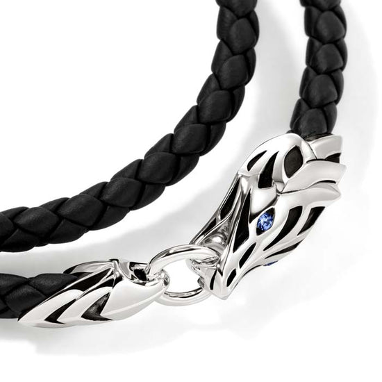 John Hardy Naga Wrap Leather Bracelet in Sterling Silver