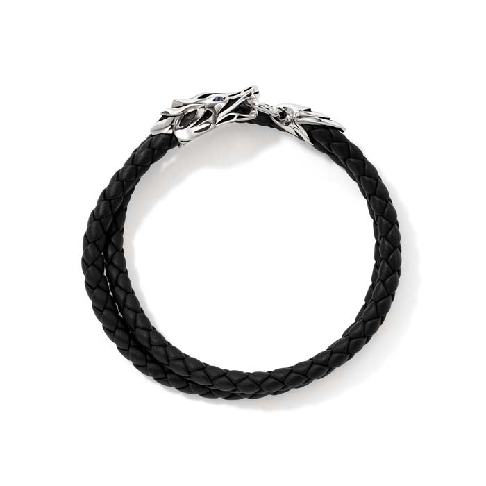 John Hardy Naga Wrap Leather Bracelet in Sterling Silver