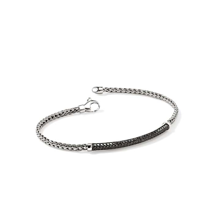 John Hardy Essential Pavé Black Sapphire Bracelet in Sterling Silver