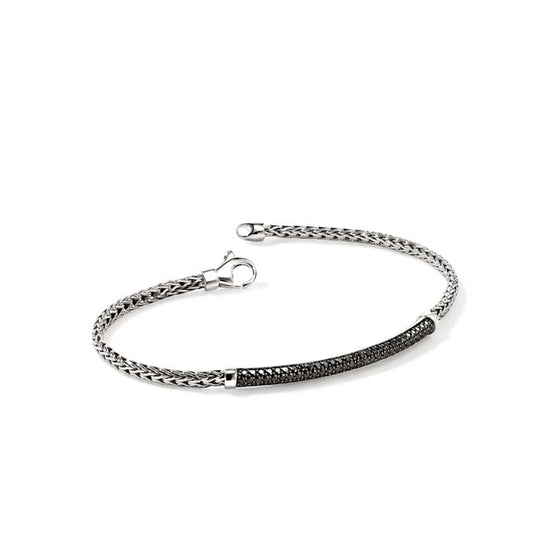 John Hardy Essential Pavé Black Sapphire Bracelet in Sterling Silver