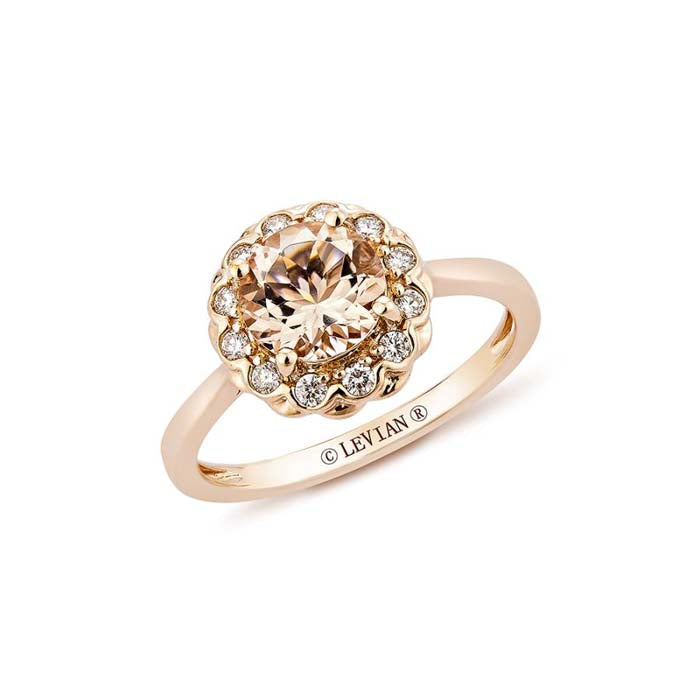 Le Vian Ring featuring Peach Morganite and Vanilla Diamonds in 14K Strawberry Gold