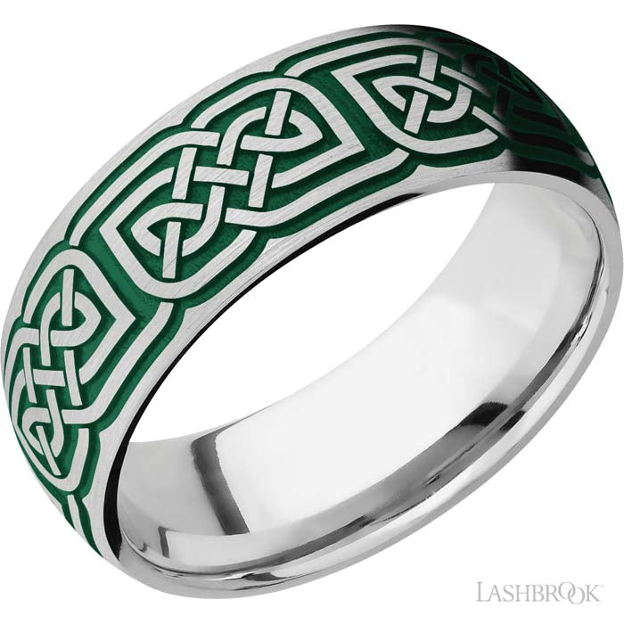 Lashbrook 8MM Celtic Wedding Band in Cobalt Chrome