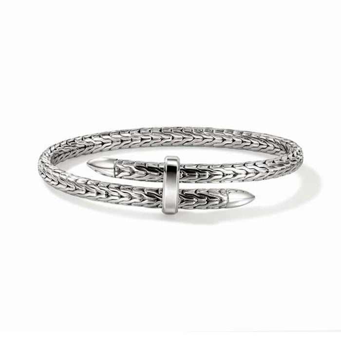 John Hardy Spear Flex Cuff Bracelet in Sterling Silver - Size Large