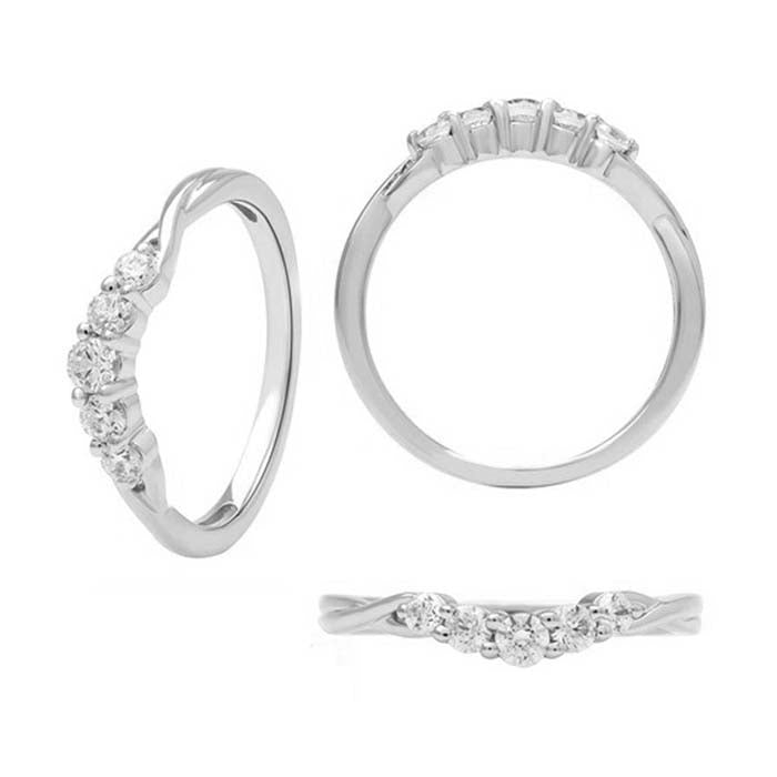 Mountz Collection Contour Wedding Band in 14K White Gold