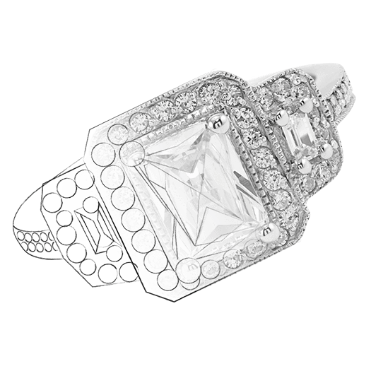 Sketch of custom designed ring