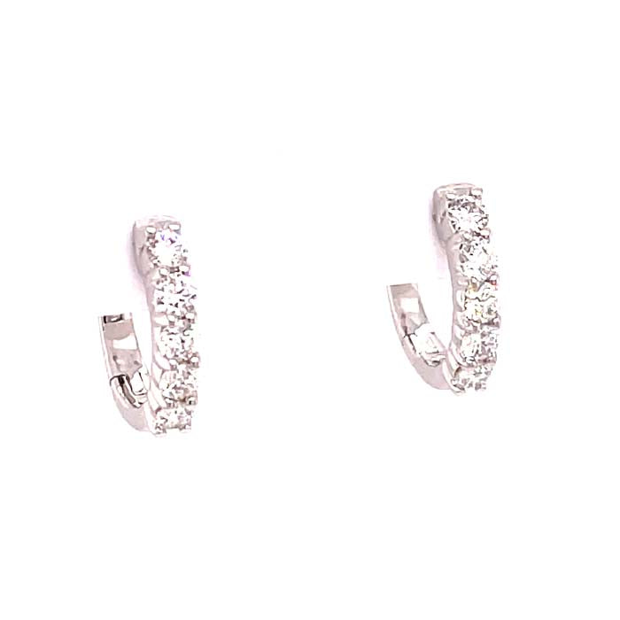 Mountz Collection Diamond Huggie Earring in 14K White Gold