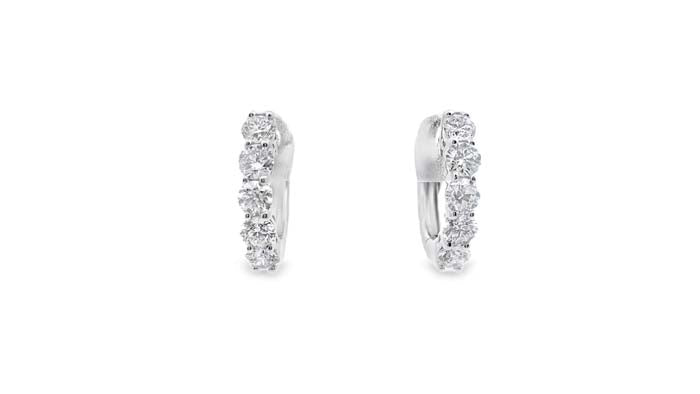 Mountz Collection Diamond Huggie Earrings in 14K White Gold