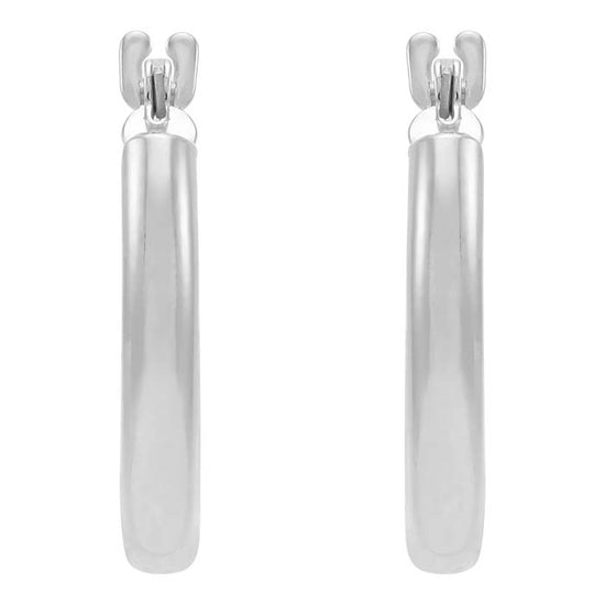 Mountz Collection 2 x 15 mm Round Tube Hoop Earrings in 14K White Gold