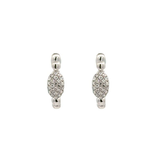 Mountz Collection Diamond Huggie Earrings in 14K White Gold