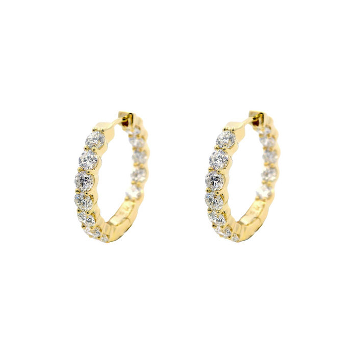 Mountz Collection Diamond Inside-Outside Hoop Earrings in 14K Yellow Gold