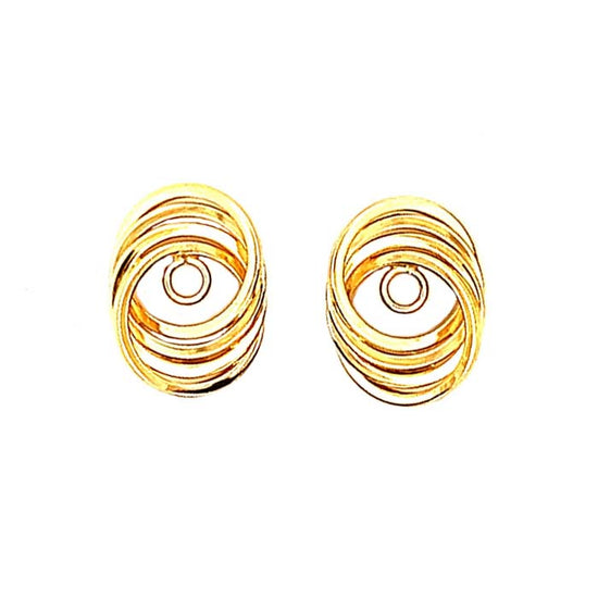 Estate Interlocking Circle Earring Jackets in 14K Yellow Gold