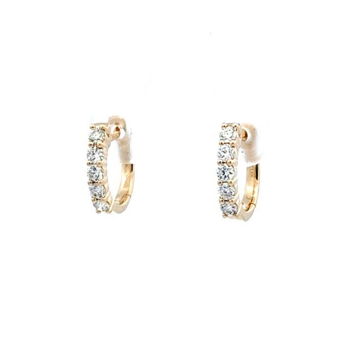 Mountz Collection Diamond Huggie Earrings in 14K Yellow Gold