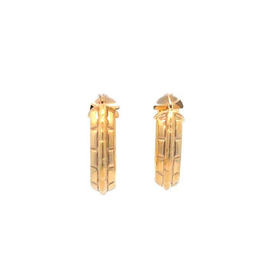 Estate Fancy Hoop Earrings in 14K Yellow Gold