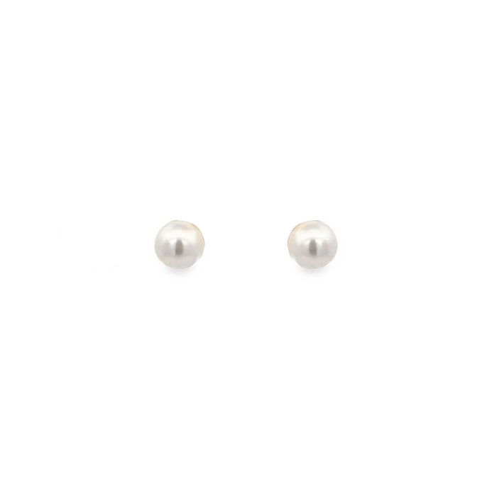 Estate 6.5MM Cultured Pearl Stud Earrings with 14K Yellow Gold Posts