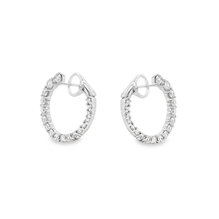 Mountz Collection Diamond Open Circle Bypass Hoop Earrings in 14K White Gold