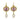 Estate Cultured Pearl and Synthetic Pink Stone Intaglio Earrings in 18K Yellow Gold