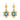 Estate Turquoise Dangle Earrings in 18K Yellow Gold