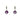 Estate Faceted Cushion Amethyst and Diamond Drop Earrings in 14K White Gold