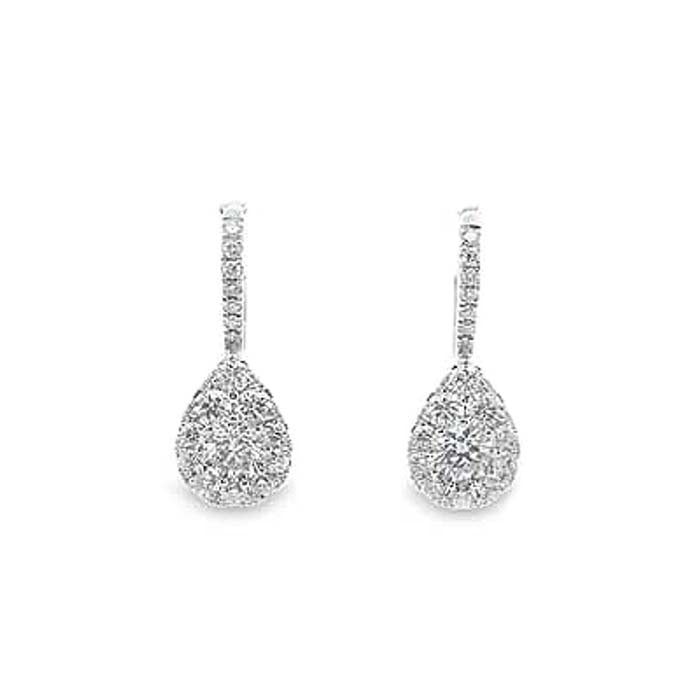 Mountz Collection Diamond Drop Earrings in 14K White Gold