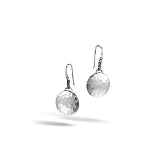 John Hardy Dot Hammered Sterling Silver Round Drop Earrings