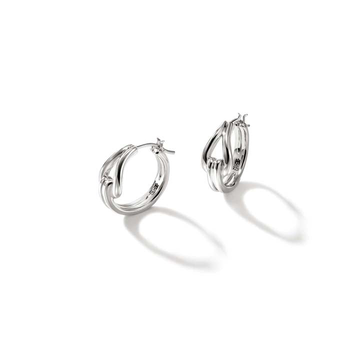 John Hardy Surf Medium Hoop Earring in Sterling Silver