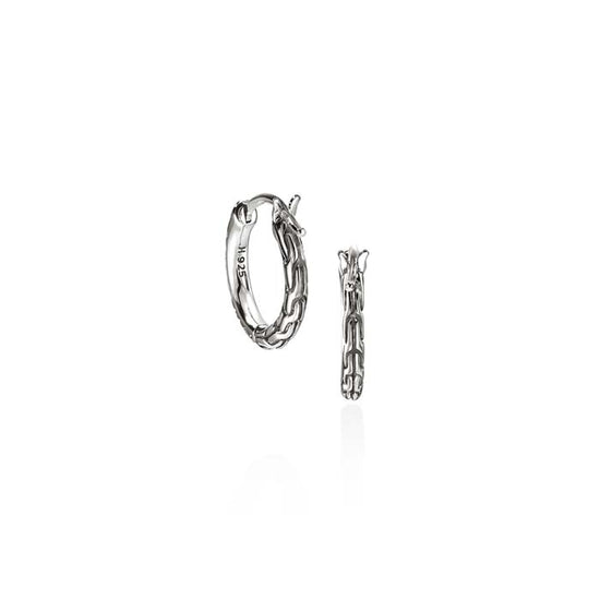 John Hardy Pavé Diamond 9MM Hoop Earring in Sterling Silver