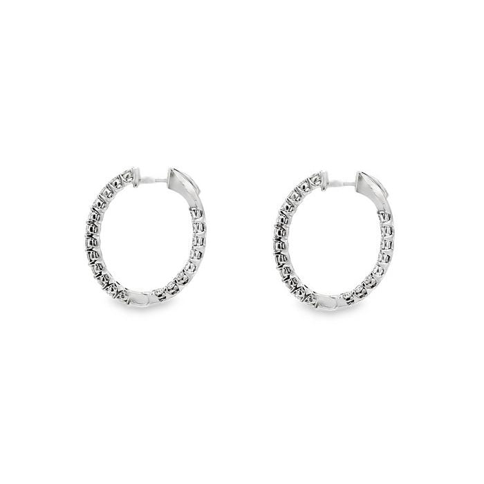 Mountz Collection Diamond Oval Inside/Outside Earrings in 14K White Gold