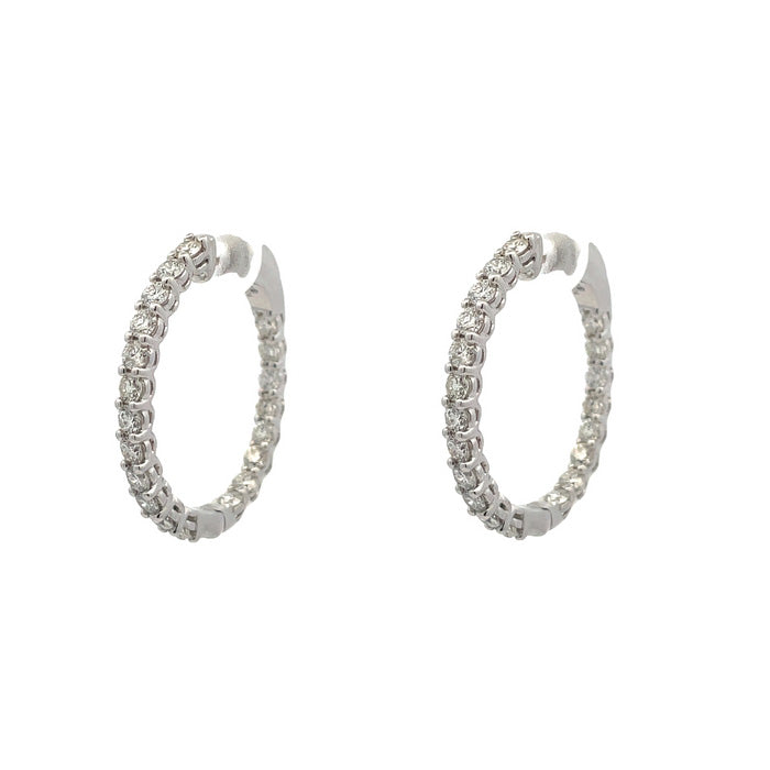 Mountz Collection Diamond Oval Inside/Outside Earrings in 14K White Gold