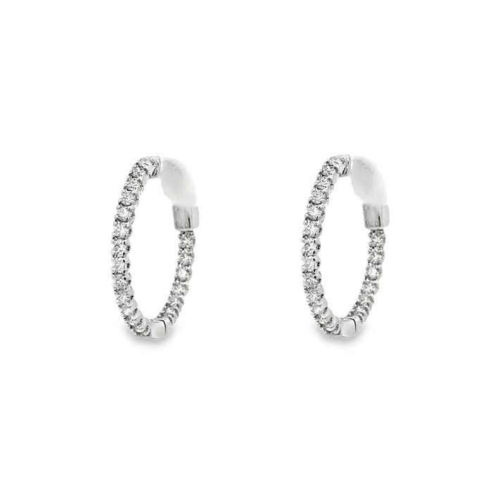 Mountz Collection Diamond Round Inside-Outside Earrings in 14K White