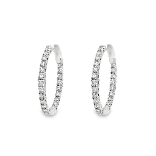 Mountz Collection 2.0CTW Diamond Oval Inside-Outside Hoop Earrings in 14K