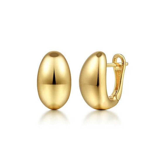 Gabriel & Co. Oval Huggie Earrings in 14K Yellow Gold