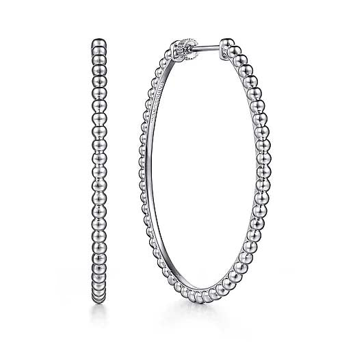 Gabriel & Co. 50MM Bujukan Oval Classic Hoop Earrings in Sterling Silver