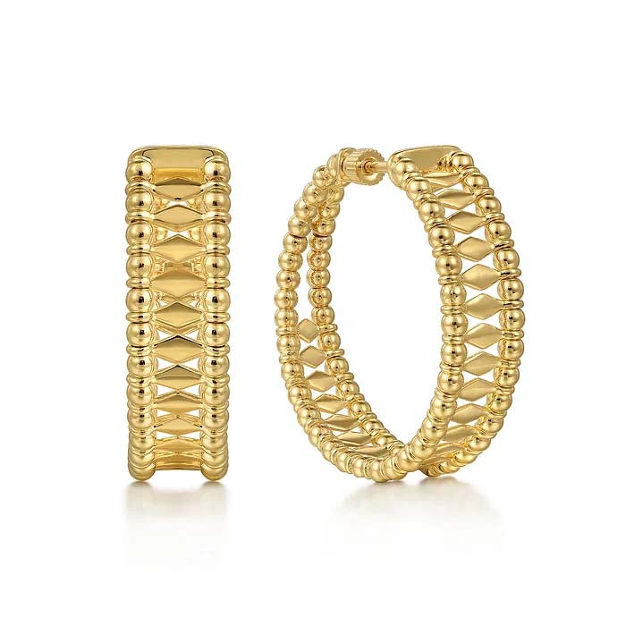 Gabriel & Co. Bujukan Classic Hoop Earrings in 14K Yellow Gold