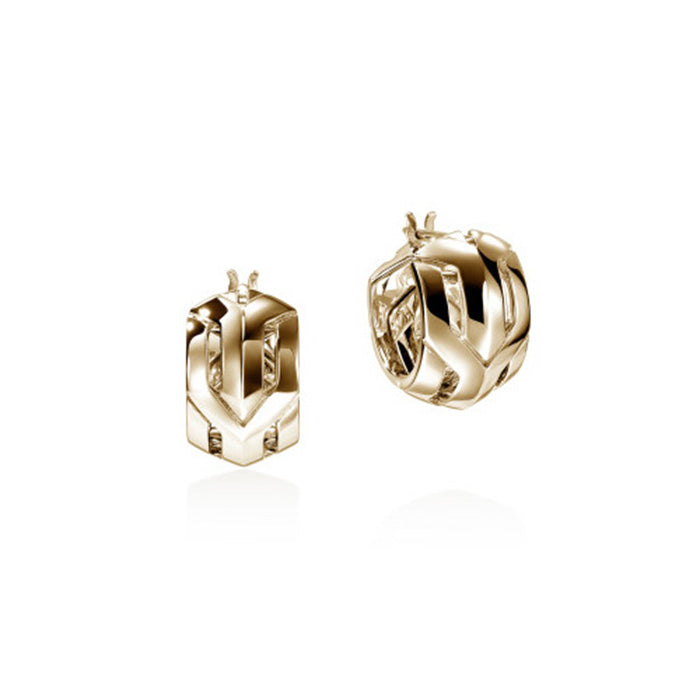 John Hardy Icon 50 Huggie Earrings in 14K Yellow Gold