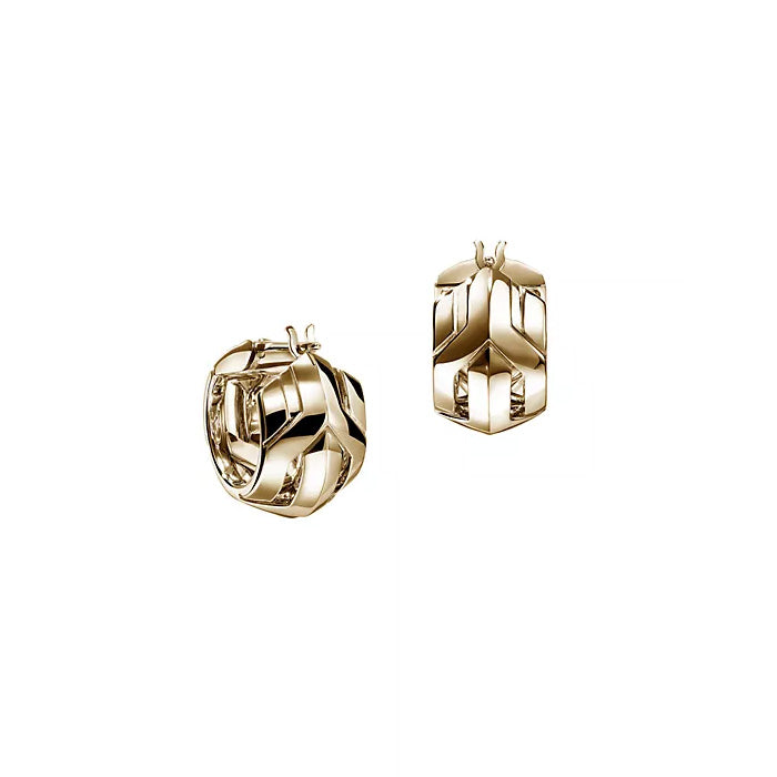 John Hardy Icon 50 Huggie Earrings in 14K Yellow Gold