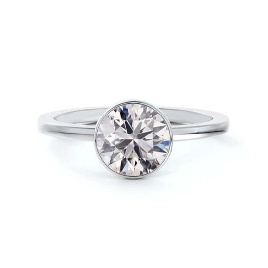 De Beers Forevermark by Micaela Hidden Halo Bezel Set Engagement Ring in Platinum